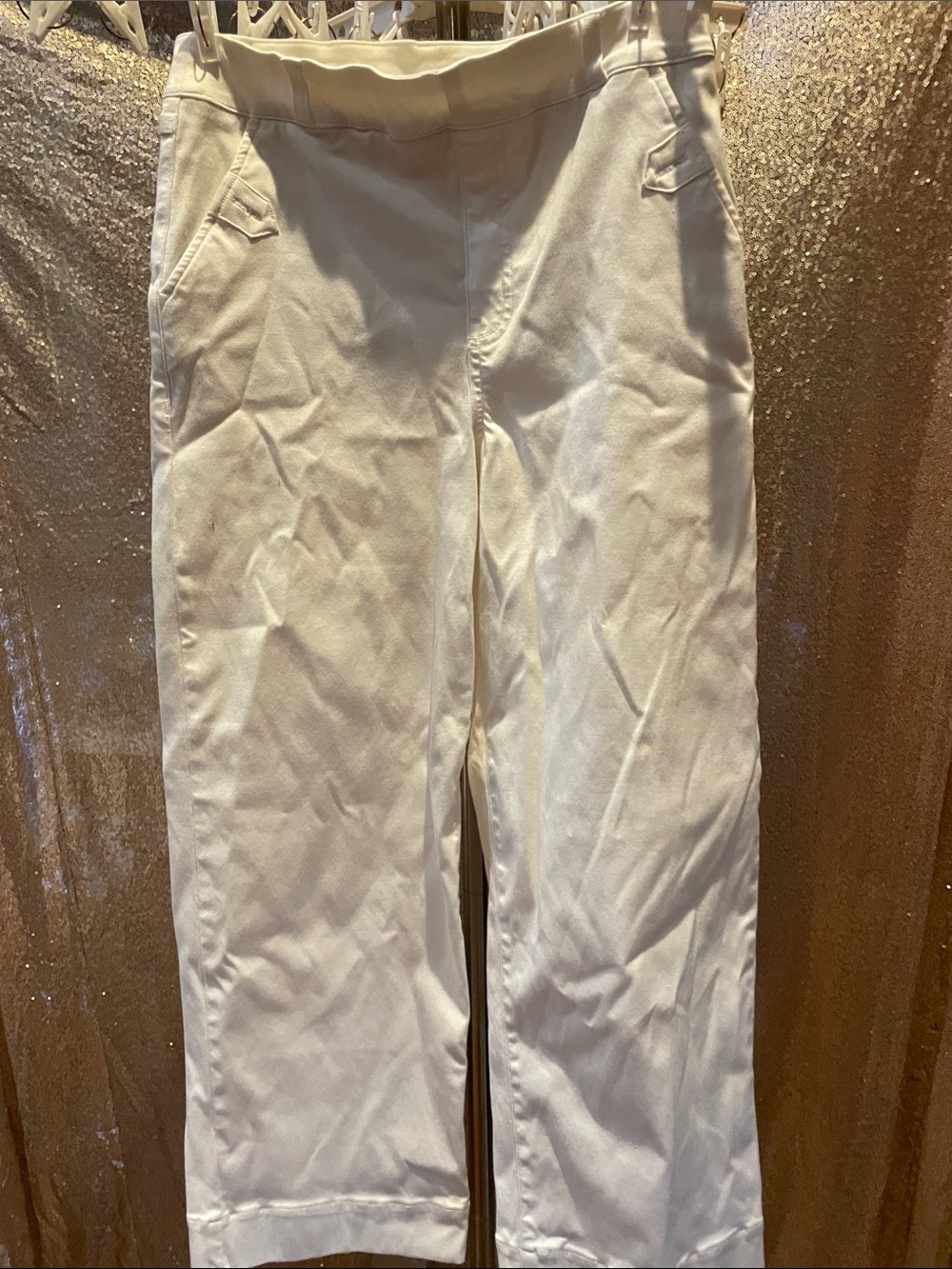 SPANX Cream Straight-Leg Chinos